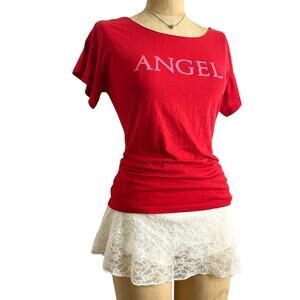 Victoria’s Secret Red Angel Logo Tee Y2K Baby Tee Size s